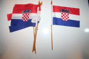 12 CROATIA COUNTRY 4" X 6" SMALL STICK FLAGS WITH 10" POLE ... NEW