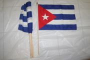 12 CUBA COUNTRY FLAG 12" X 18" STICK FLAGS .. NEW