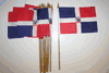 12 DOMINICAN REPUBLIC COUNTRY 4" X 6" SMALL STICK FLAGS WITH 10" POLE ..NEW