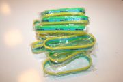 12 (DOZEN) BRASIL  COUNTRY FLAG COLORS STRIPED BRACELETS WRISTBANDS .... BRAZIL ...NEW