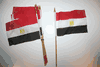12 EGYPT NATIONAL COUNTRY FLAG 4" X 6" SMALL STICK FLAG ON 10" POLE .. NEW