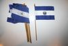 12 EL SALVADOR NATIONAL COUNTRY FLAG 4" X 6" SMALL STICK FLAG ON 10" POLE .. NEW