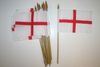 12 ENGLAND ST GEORGES CROSS NATIONAL COUNTRY FLAG 4" X 6" SMALL STICK FLAGS ON 10" POLE .. NEW