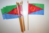 12 ERITREA NATIONAL COUNTRY FLAG 4" X 6" SMALL STICK FLAG ON 10" POLE .. NEW