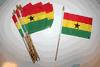 12 GHANA NATIONAL COUNTRY FLAG 4" X 6" SMALL STICK FLAG ON 10" POLE .. NEW