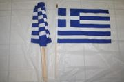 12 GREECE HELLAS COUNTRY FLAG 12" X 18" LARGE STICK FLAGS ...NEW