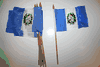 12 GUATEMALA NATIONAL COUNTRY FLAG 4" X 6" SMALL STICK FLAGS ON 10" POLE .. NEW