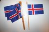 12 ICELAND NATIONAL COUNTRY FLAG 4" X 6" SMALL STICK FLAGS ON 0" POLE .. NEW