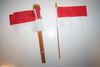 12 INDONESIA NATIONAL COUNTRY 4" X 6" SMALL STICK FLAGS ON 10" POLE .. NEW