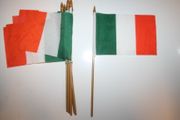 12 IRELAND NATIONAL COUNTRY FLAG 4" X 6" SMALL STICK FLAGS ON 10" POLE .. NEW