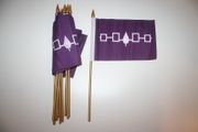 12 IROQUOIS NATIVE 4" X 6" SMALL STICK FLAGS ON 10" POLE .. NEW