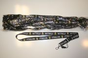 12 ITALIA BLACK SOCCER LANYARDS KEYCHAINS PASSHOLDERS WORLD CUP-WHOLESALE PRICE