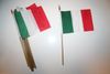 12 ITALIA NATIONAL COUNTRY FLAG 4" X 6" SMALL STICK FLAG ON 10" POLE .. ITALY .. NEW