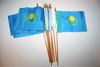 12 KAZAKHSTAN NATIONAL COUNTRY FLAG 4" X 6" SMALL STICK FLAGS ON 10" POLE ... NEW