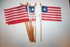 12 LIBERIA NATIONAL COUNTRY FLAG 4" X 6" SMALL STICK FLAGS ON 10" POLE .. NEW