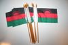 12 MALAWI NATIONAL COUNTRY FLAG 4" X 6" SMALL STICK FLAGS ON 10" POLE .. NEW