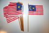 12 MALAYSIA NATIONAL COUNTRY FLAG 4" X 6" SMALL STICK FLAGS ON 10" POLE .. NEW