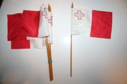 12 MALTA 4" X 6" SMALL STICK FLAGS ON 10" POLE .. NEW