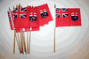 12 MANITOBA CANADIAN PROVINCIAL FLAG 4" X 6" SMALL STICK FLAGS WITH 10" POLE ..NEW
