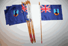 12 MONTSERRAT NATIONAL COUNTRY 4" X 6" SMALL STICK FLAGS ON 10" POLE .. NEW