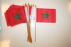 12 MOROCCO COUNTRY FLAG 4" X 6" SMALL STICK FLAGS ON 10" POLE .. NEW