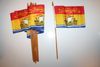 12 NEW BRUNSWICK CANADIAN PROVINCIAL FLAG 4" X 6" SMALL STICK FLAG WITH 10" POLE ... NEW