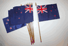 12 NEW ZEALAND NATIONAL COUNTRY 4" X 6" SMALL STICK FLAGS ON 10" POLE ... NEW