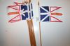 12 NEWFOUNDLAND CANADIAN PROVINCIAL 4" X 6" SMALL STICK FLAGS WITH 10" POLE ... NEW