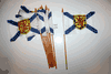 12 NOVA SCOTIA CANADIAN PROVINCIAL FLAG 4" X 6" SMALL STICK FLAGS ON 10" POLE .. NEW