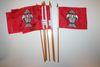 12 OLD LAOS NATIONAL COUNTRY FLAG 4" X 6" SMALL STICK FLAGS ON 10" POLE .. NEW