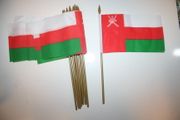12 OMAN NATIONAL COUNTRY 4" X 6" SMALL STICK FLAGS ON 10" POLE ... NEW