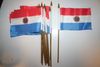 12 PARAGUAY NATIONAL COUNTRY 4" X 6" SMALL STICK FLAGS ON 10" POLE .. NEW