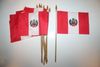 12 PERU NATIONAL COUNTRY 4" X 6" SMALL STICK FLAGS ON 10" POLE .. NEW