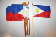 12 PHILIPPINES NATIONAL COUNTRY 4" X 6" SMALL STICK FLAGS ON 10" POLE .. NEW