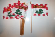 12 PRINCE EDWARD ISLAND PEI CANADIAN PROVINCIAL FLAG 4" X 6" SMALL STICK FLAGS ON 10" POLE .. NEW