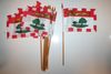 12 PRINCE EDWARD ISLAND PEI CANADIAN PROVINCIAL FLAG 4" X 6" SMALL STICK FLAGS ON 10" POLE .. NEW