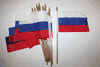 12 RUSSIA NATIONAL COUNTRY 4" X 6" SMALL STICK FLAGS ON 10" POLE .. NEW