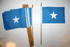 12 SOMALIA NATIONAL COUNTRY 4" X 6" SMALL STICK FLAGS ON 10" POLE .. NEW