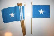 12 SOMALIA NATIONAL COUNTRY 4" X 6" SMALL STICK FLAGS ON 10" POLE .. NEW