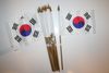 12 SOUTH KOREA NATIONAL COUNTRY FLAG 4" X 6" SMALL STICK FLAGS ON 10" POLE .. NEW
