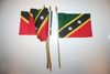 12 ST KITTS & NEVIS COUNTRY 4" X 6" SMALL STICK FLAGS ON 10" POLE .. NEW