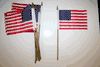 12 USA COUNTRY 4" X 6" SMALL STICK FLAGS WITH 10" POLE .. NEW