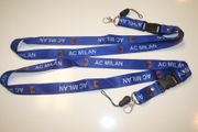 2 AC MILAN BLUE SOCCER FOOTBALL LANYARDS KEYCHAINS PASSHOLDERS ... NEW