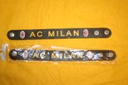 2 AC MILAN FC  BLACK SILICONE WRISTBANDS BRACELETS SOCCER FOOTBALL NEW