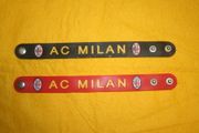 2 AC MILAN FC WRISTBANDS BRACELETS  ( 1 BLACK AND 1 RED) FOOTBALL SOCCER NEW