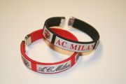 2 AC MILAN SOCCER FOOTBALL CLUB FLEXIBLE METAL  BRACELETS ... CHOOSE THE COLOR YOU WANT ...NEW 