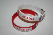 2 ACADIA FLEXIBLE C BRACELETS WRISTBANDS ... ACADIAN FLAG .. CHOOSE YOUR COLOR .. NEW