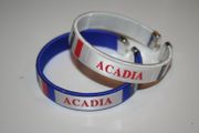 2 ACADIA FLEXIBLE C BRACELETS WRISTBANDS .. ACADIAN FLAG .. CHOOSE YOUR COLOR .. NEW