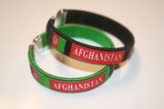 2 AFGHANISTAN COUNTRY FLAG FLEXIBLE METAL NYLON BRACELETS ... 2 GREEN OR 2 BLACK OR ( 1 GREEN & 1 BLACK) .. NEW