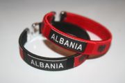 2 ALBANIA RED COUNTRY FLAG FLEXIBLE NYLON BRACELETS ... SORRY WE ONLY HAVE RED ONLY .. NEW